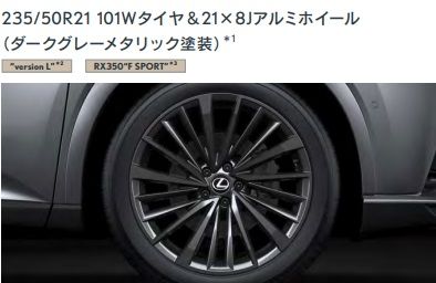 レクサス レクサス RX Fスポーツ 純正タイヤアルミホイール