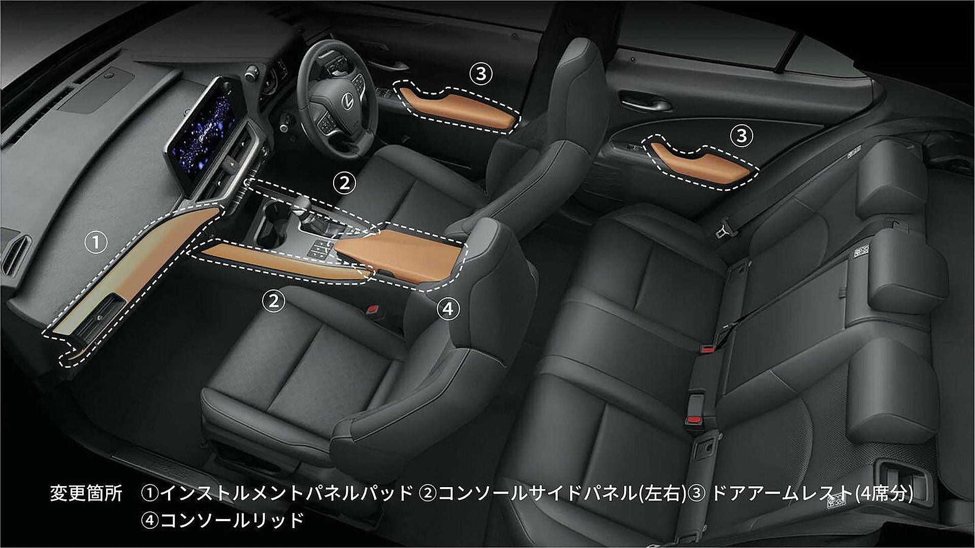 レクサスUX内装カスタム(インテリアカラーアップグレード)