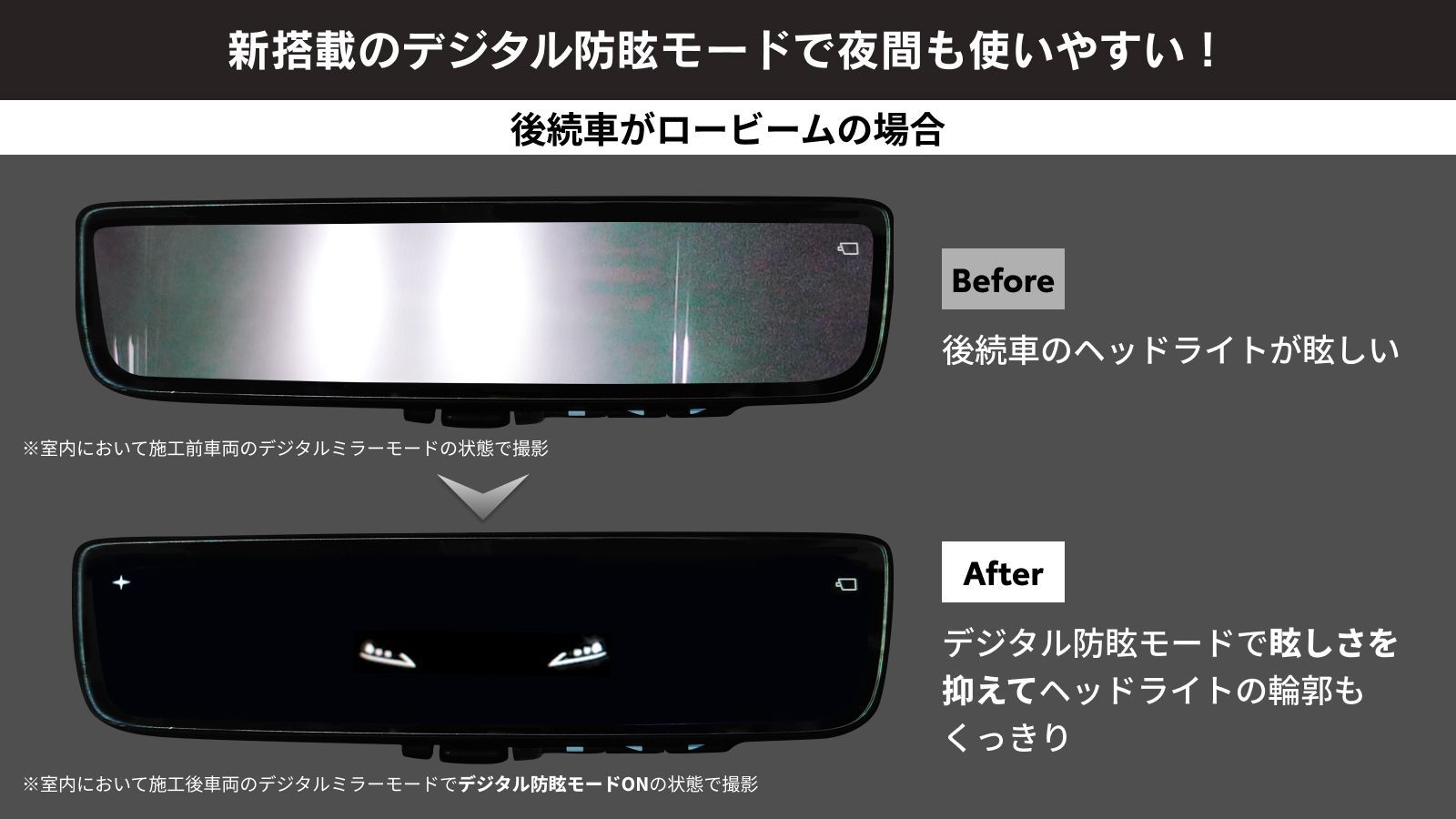 デジタルインナーミラー視認性アップグレード