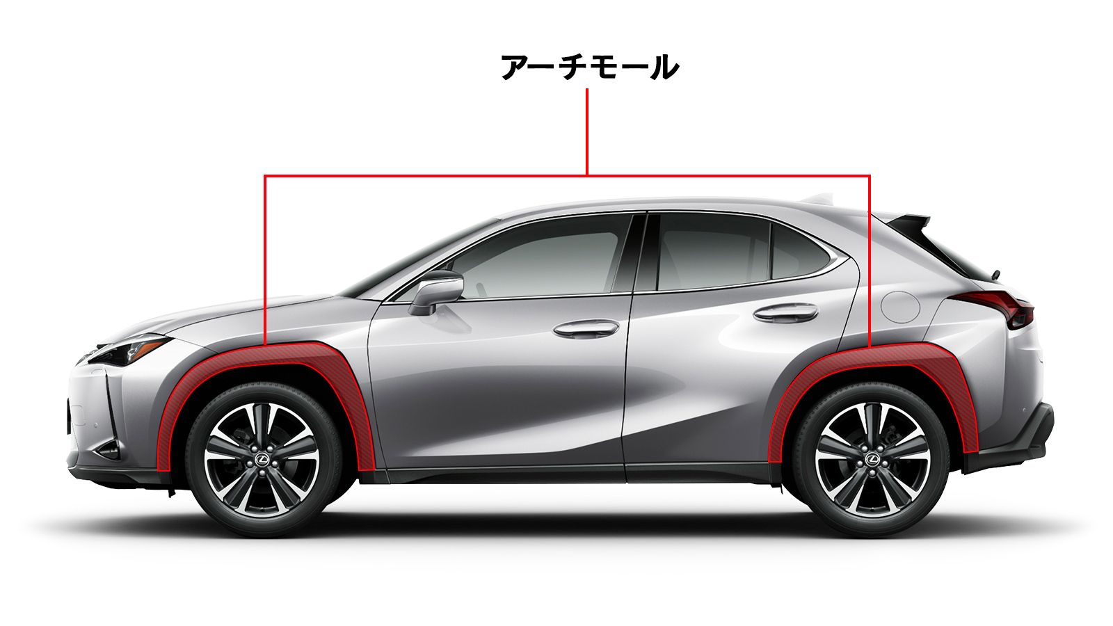 UX(LEXUS)のカスタム カラードアーチモール（SONIC QUARTZ／085）｜Upgrade Selections by KINTO  FACTORY