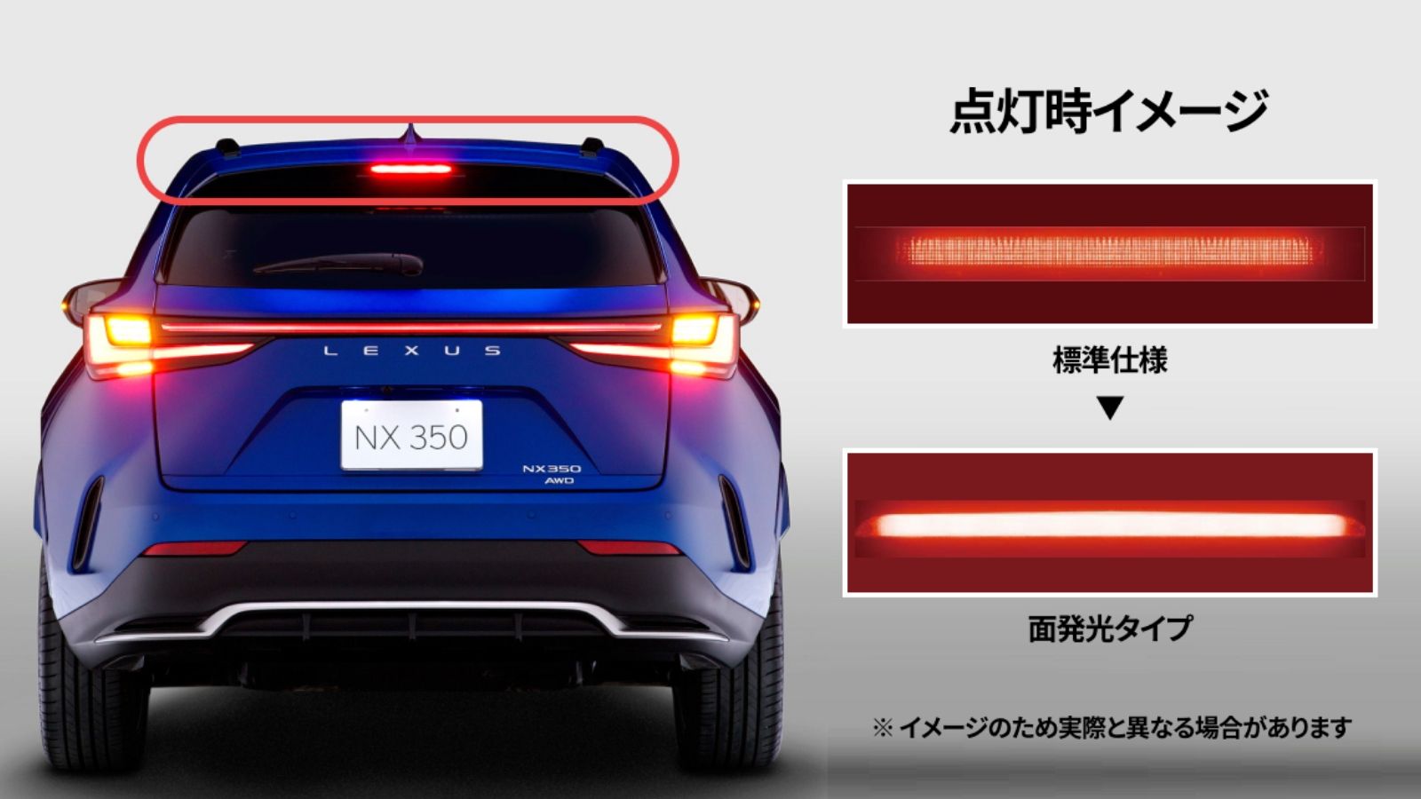 NX(2021～)のカスタム 面発光型ハイマウントストップランプ｜【Upgrade