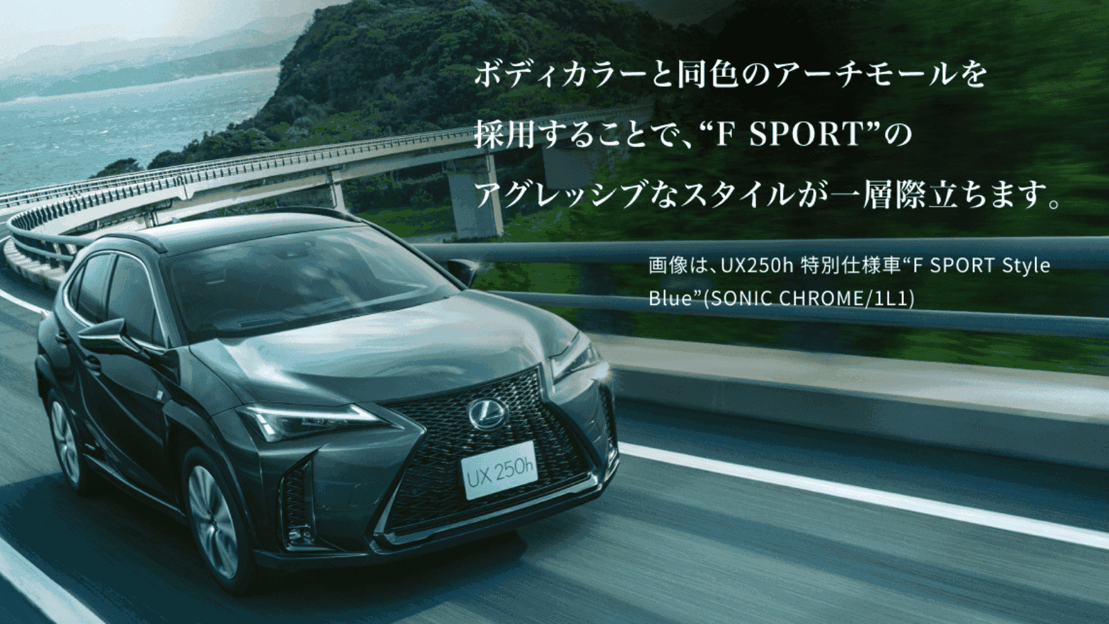 UX(LEXUS)のカスタム カラードアーチモール（SONIC QUARTZ／085）｜Upgrade Selections by KINTO  FACTORY